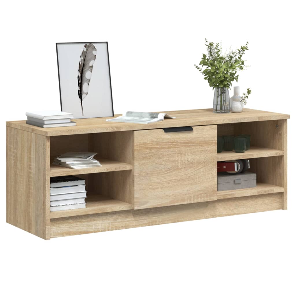 sonoma-tölgyszínű szerelt fa TV-szekrény 102 x 35,5 x 36,5 cm