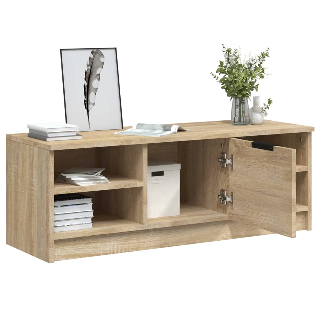 sonoma-tölgyszínű szerelt fa TV-szekrény 102 x 35,5 x 36,5 cm