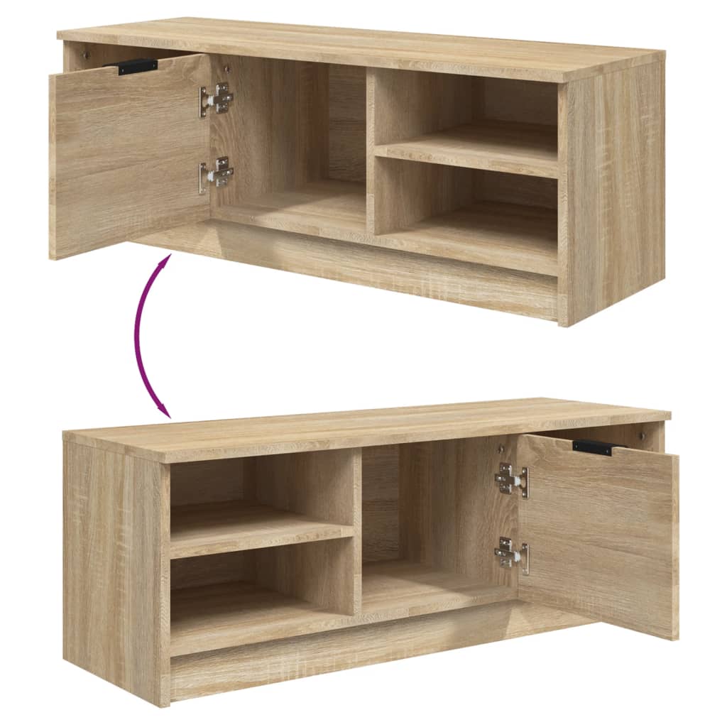 sonoma-tölgyszínű szerelt fa TV-szekrény 102 x 35,5 x 36,5 cm