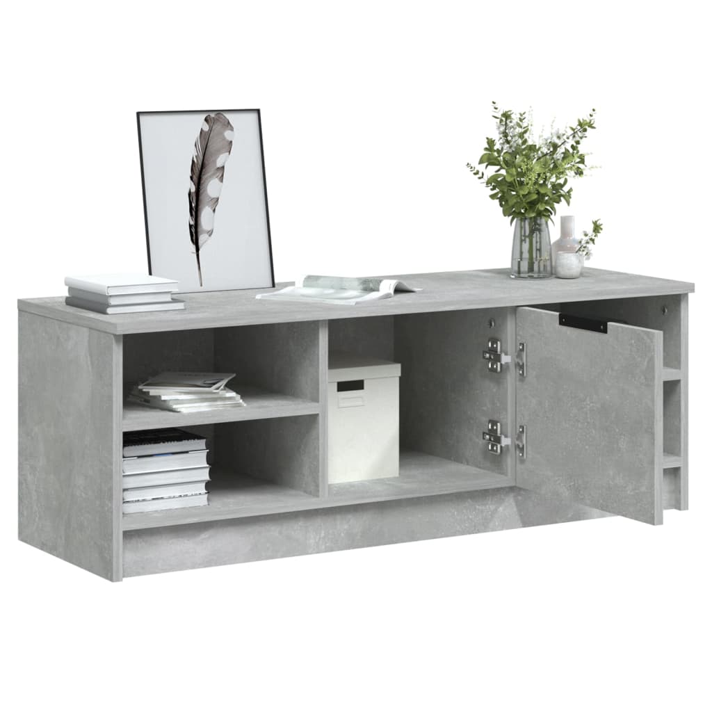 betonszürke szerelt fa TV-szekrény 102 x 35,5 x 36,5 cm