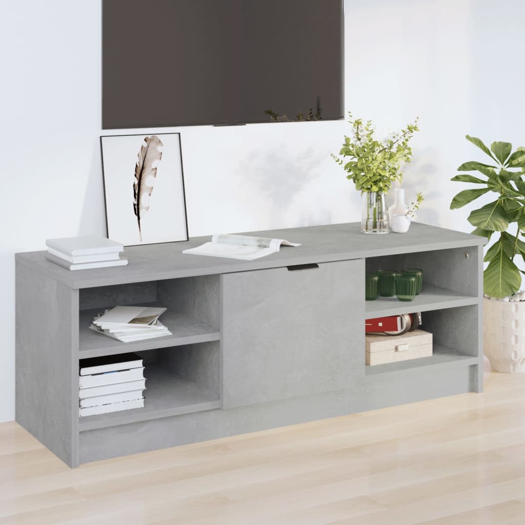 betonszürke szerelt fa TV-szekrény 102 x 35,5 x 36,5 cm