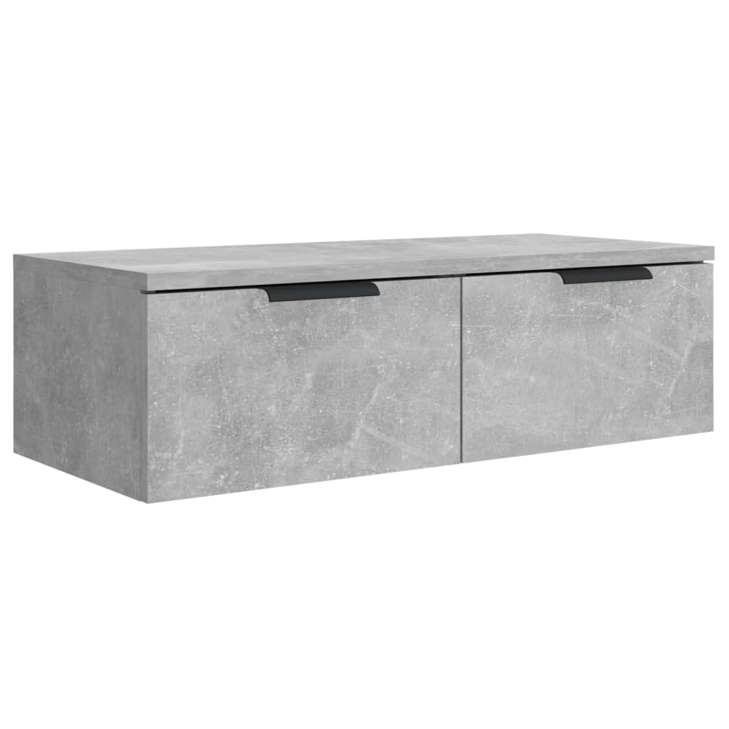 betonszürke szerelt fa faliszekrény 68 x 30 x 20 cm