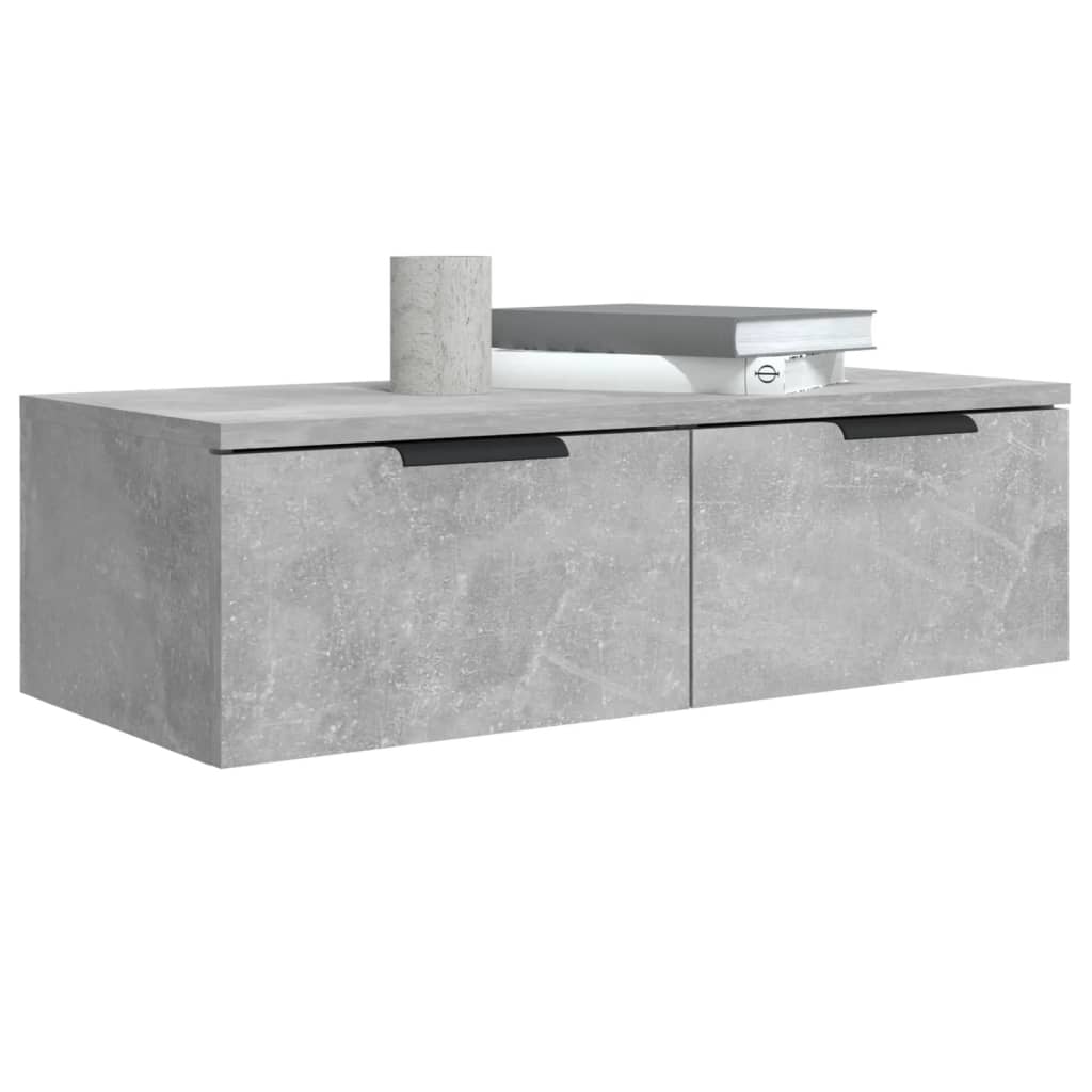 betonszürke szerelt fa faliszekrény 68 x 30 x 20 cm