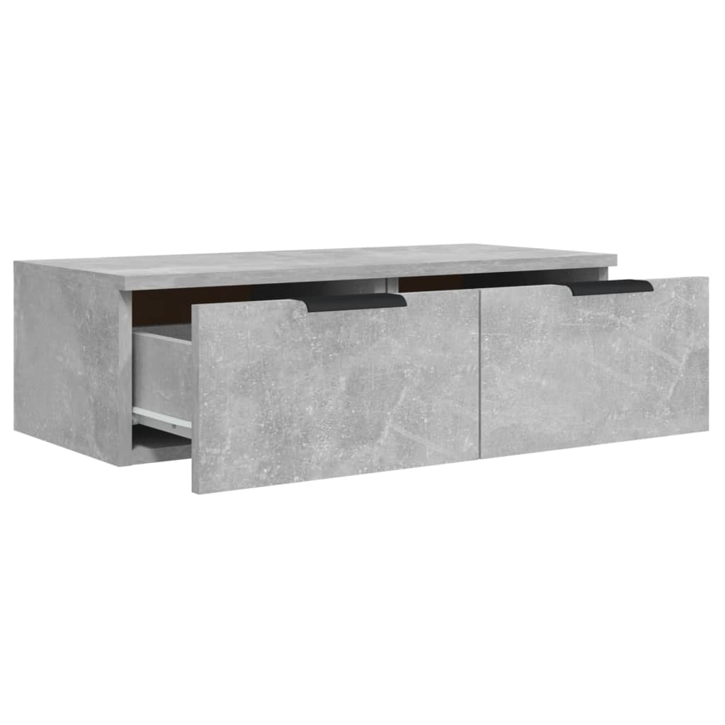 betonszürke szerelt fa faliszekrény 68 x 30 x 20 cm