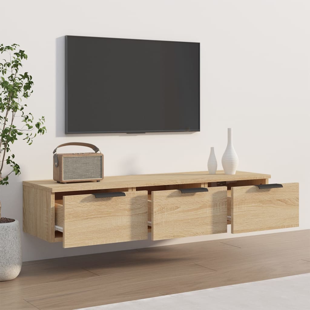 sonoma tölgy színű szerelt fa faliszekrény 102 x 30 x 20 cm