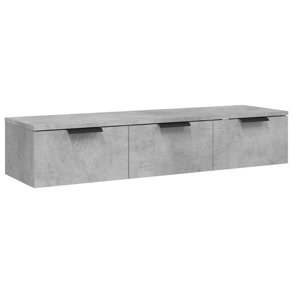 betonszürke szerelt fa faliszekrény 102 x 30 x 20 cm