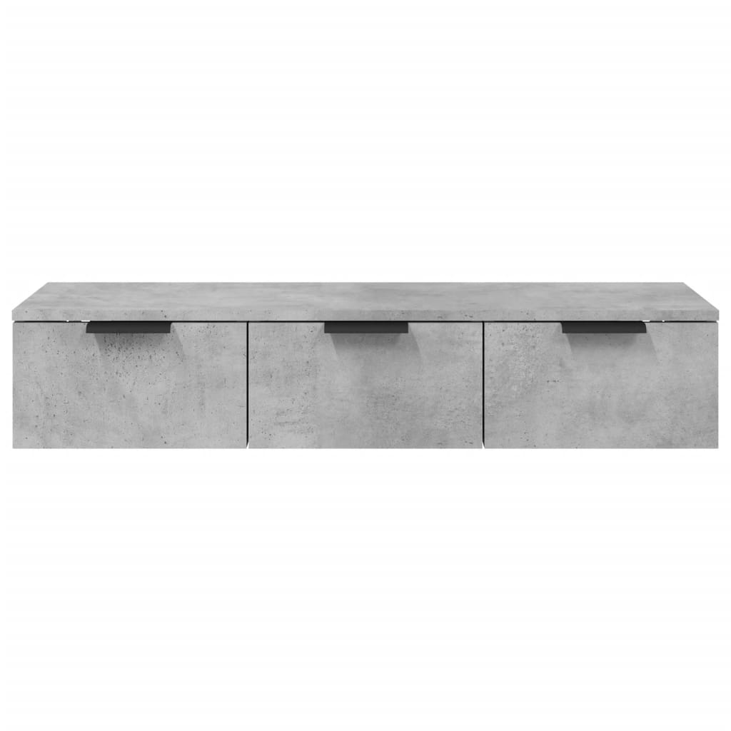 betonszürke szerelt fa faliszekrény 102 x 30 x 20 cm