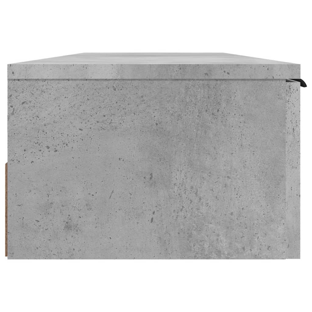 betonszürke szerelt fa faliszekrény 102 x 30 x 20 cm
