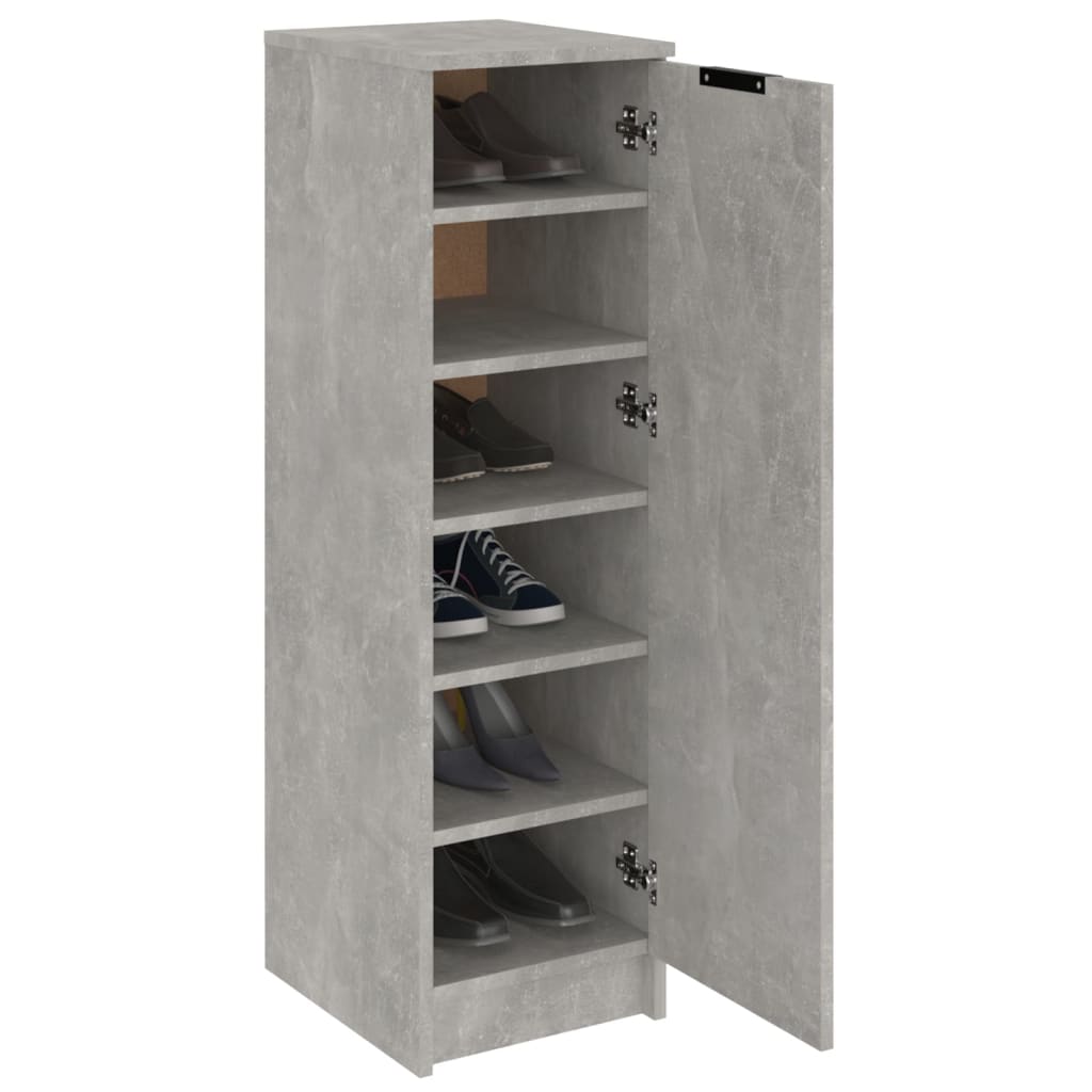 betonszürke szerelt fa cipősszekrény 30 x 35 x 100 cm