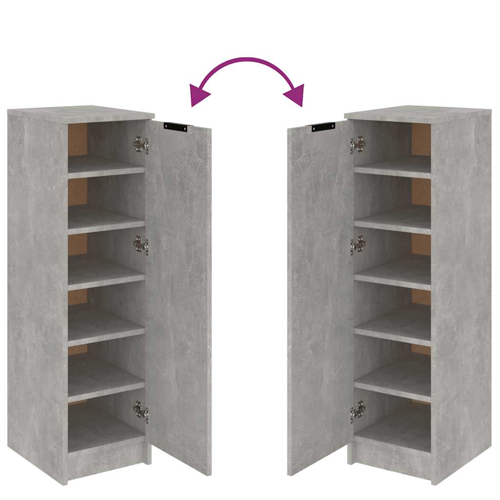 betonszürke szerelt fa cipősszekrény 30 x 35 x 100 cm