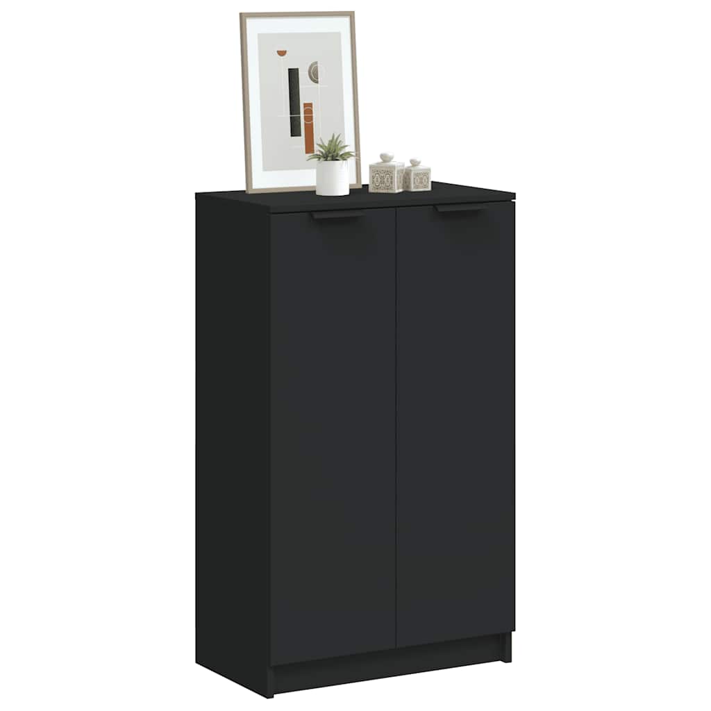 fekete szerelt fa cipőszekrény 59 x 35 x 100 cm