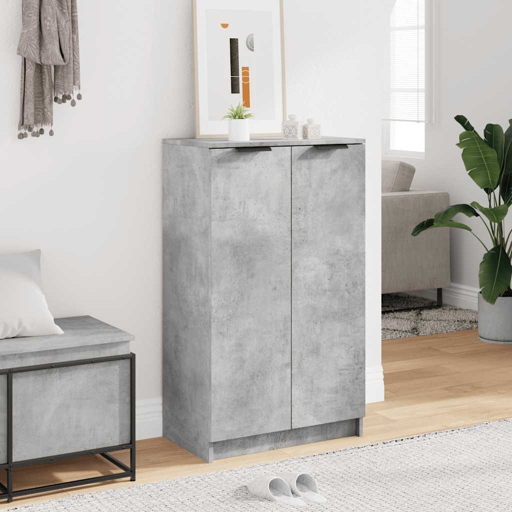 betonszürke szerelt fa cipősszekrény 59 x 35 x 100,5 cm