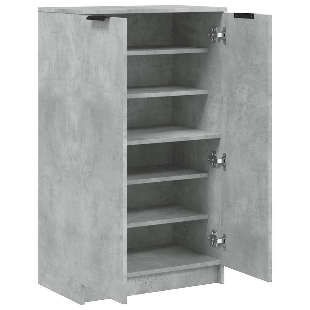 betonszürke szerelt fa cipősszekrény 59 x 35 x 100,5 cm