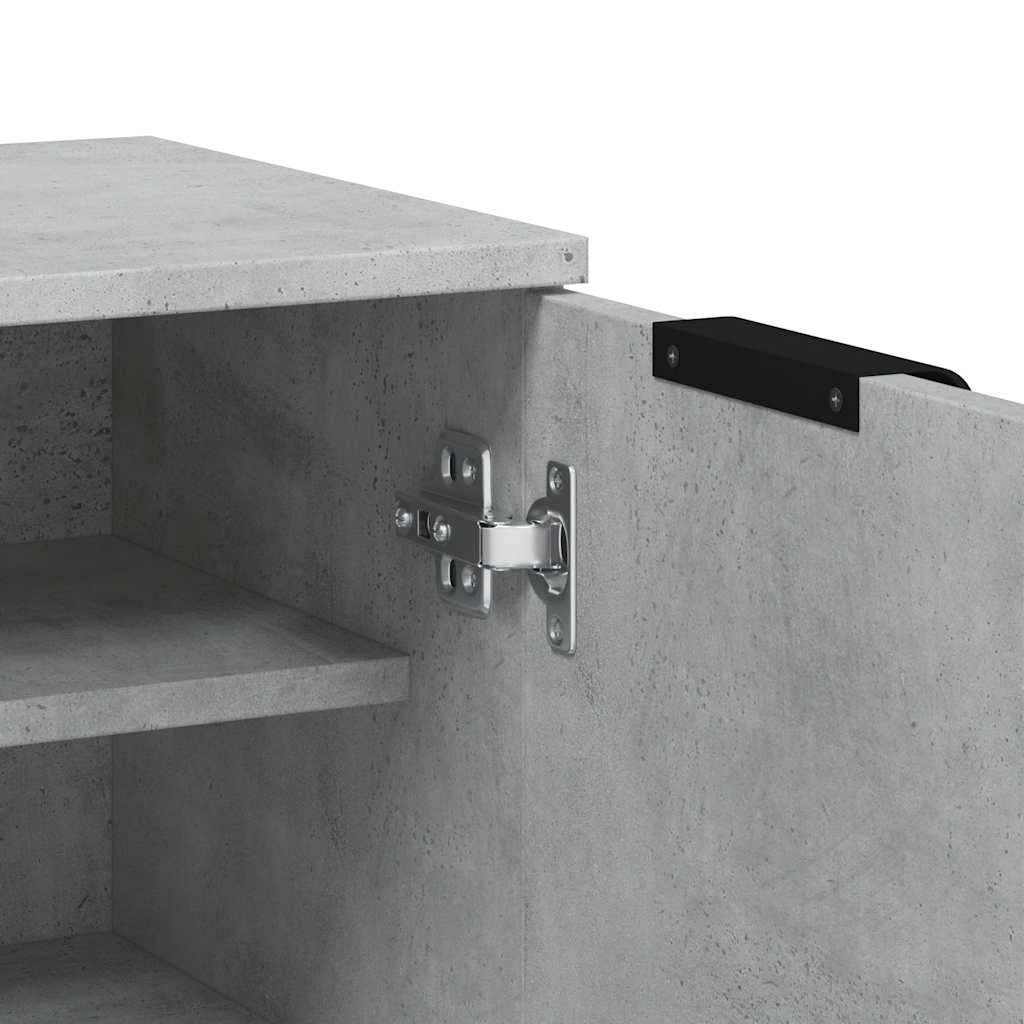 betonszürke szerelt fa cipősszekrény 59 x 35 x 100,5 cm