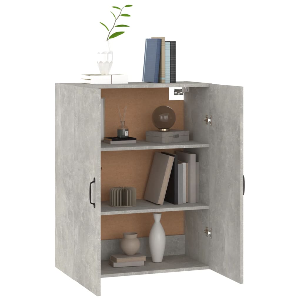 betonszürke szerelt fa függőszekrény 69,5 x 34 x 90 cm