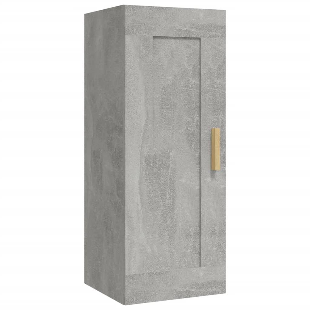 betonszürke szerelt fa faliszekrény 35 x 34 x 90 cm