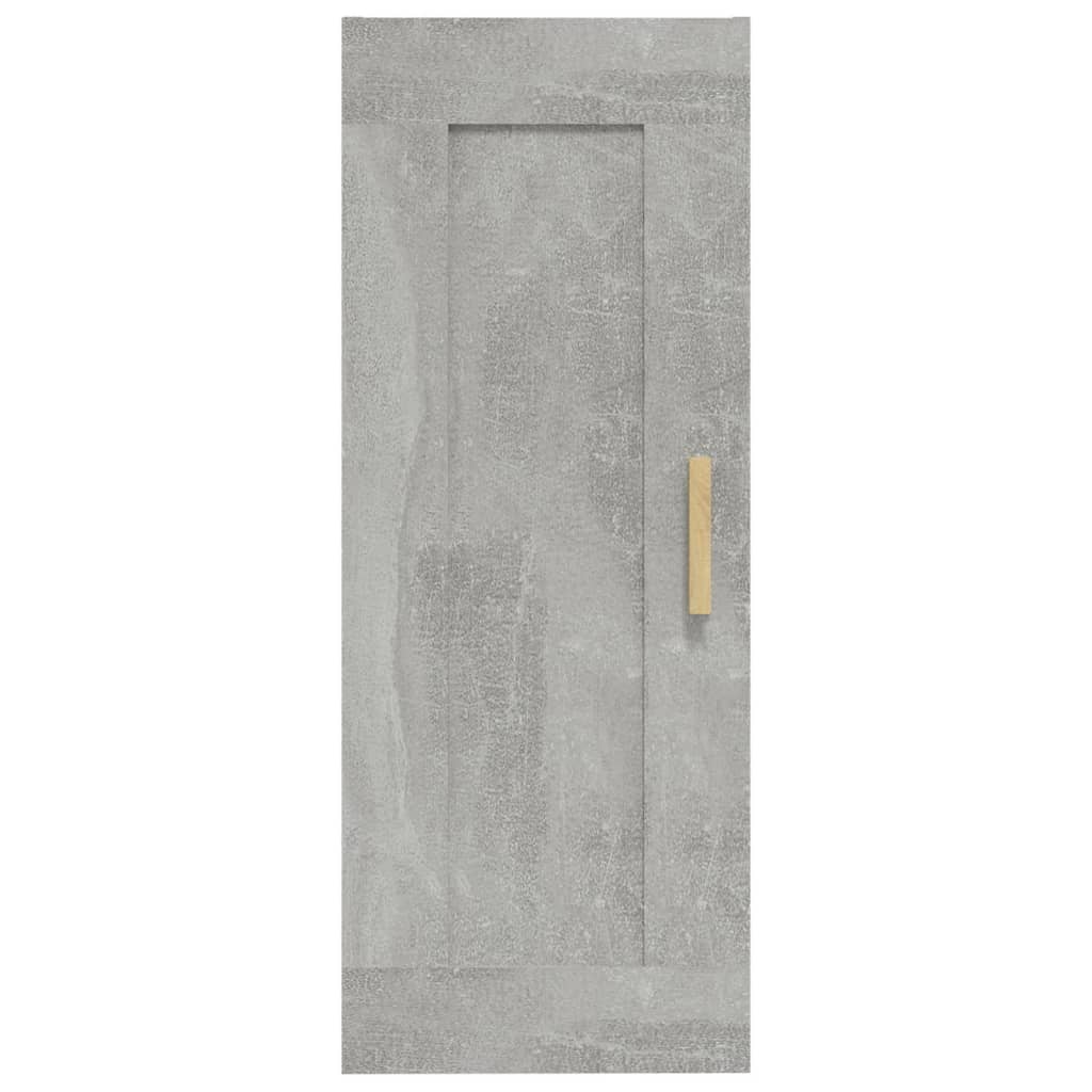 betonszürke szerelt fa faliszekrény 35 x 34 x 90 cm