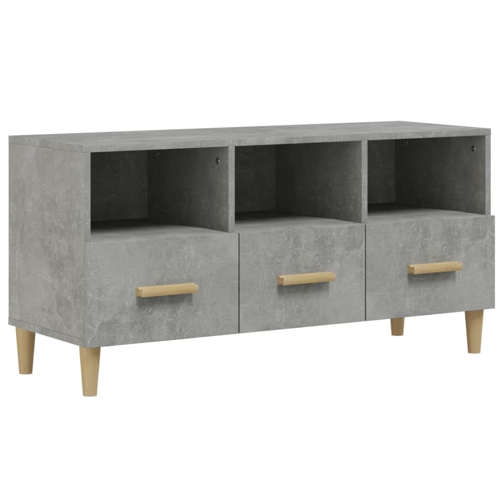 betonszürke szerelt fa TV-szekrény 102 x 36 x 50 cm