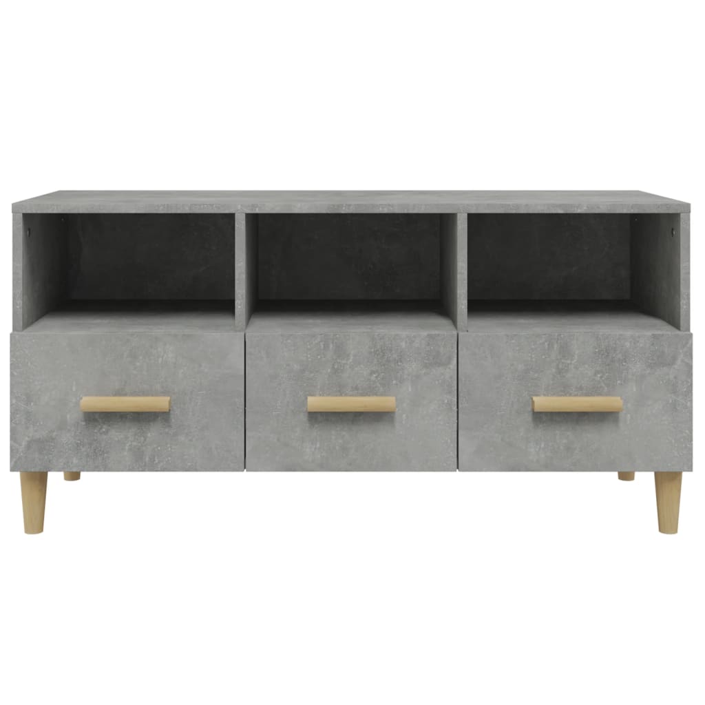 betonszürke szerelt fa TV-szekrény 102 x 36 x 50 cm