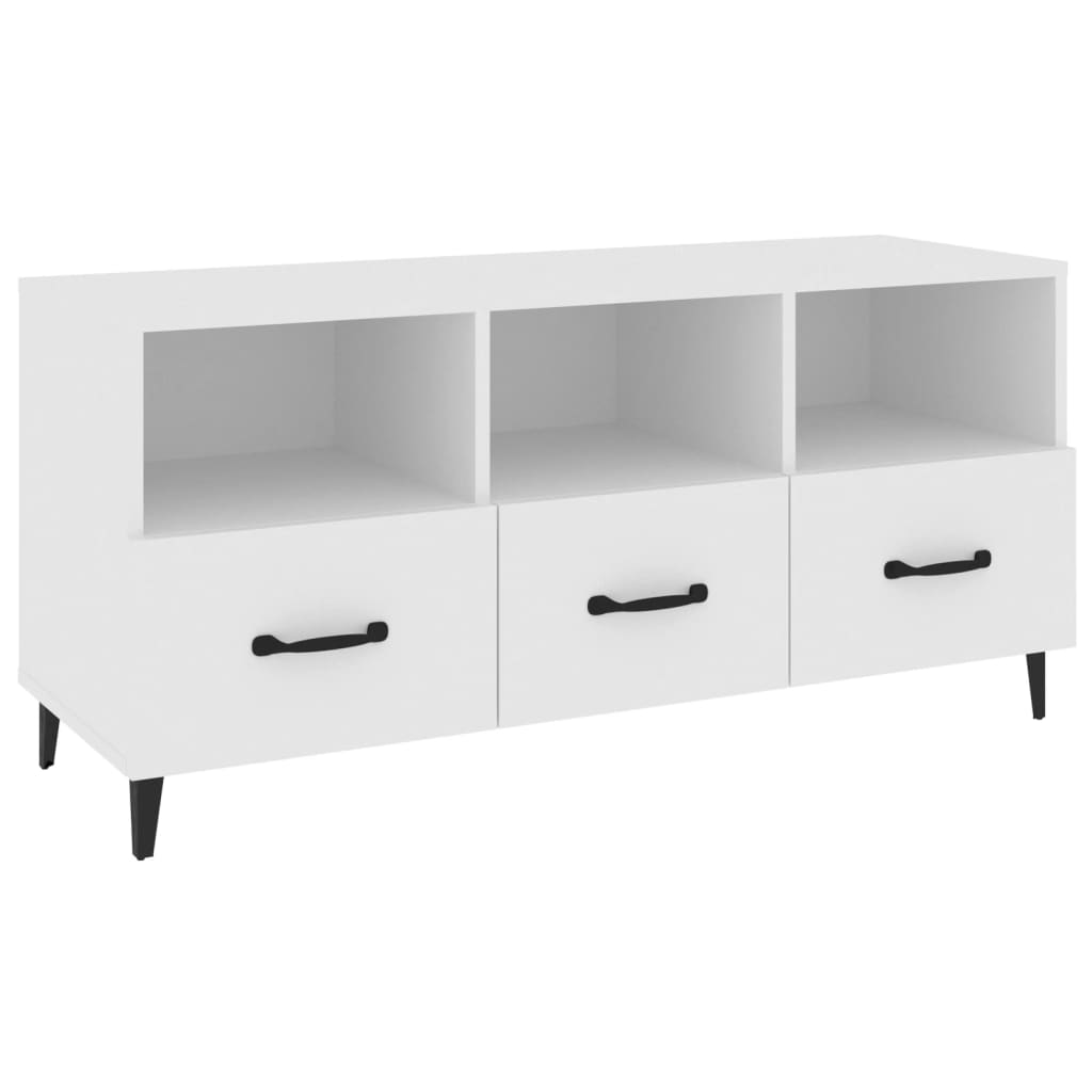 fehér szerelt fa TV-szekrény 102 x 35 x 50 cm