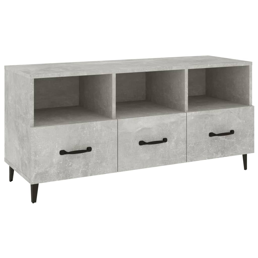 betonszürke szerelt fa TV-szekrény 102 x 35 x 50 cm