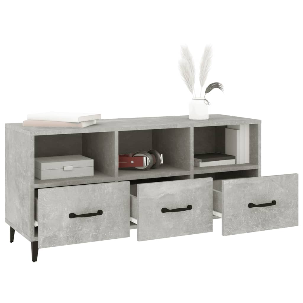 betonszürke szerelt fa TV-szekrény 102 x 35 x 50 cm