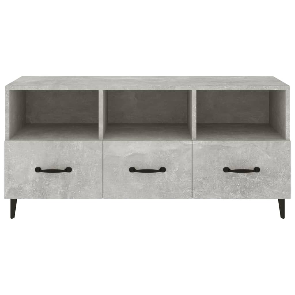 betonszürke szerelt fa TV-szekrény 102 x 35 x 50 cm