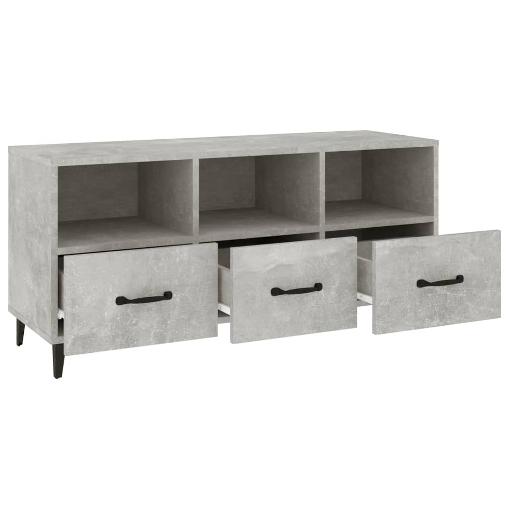 betonszürke szerelt fa TV-szekrény 102 x 35 x 50 cm