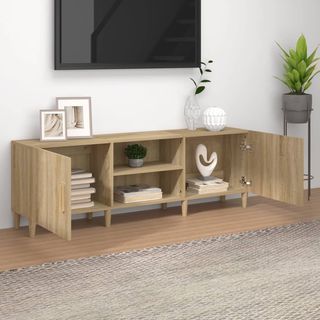 sonoma tölgy színű szerelt fa TV-szekrény 150 x 30 x 50 cm