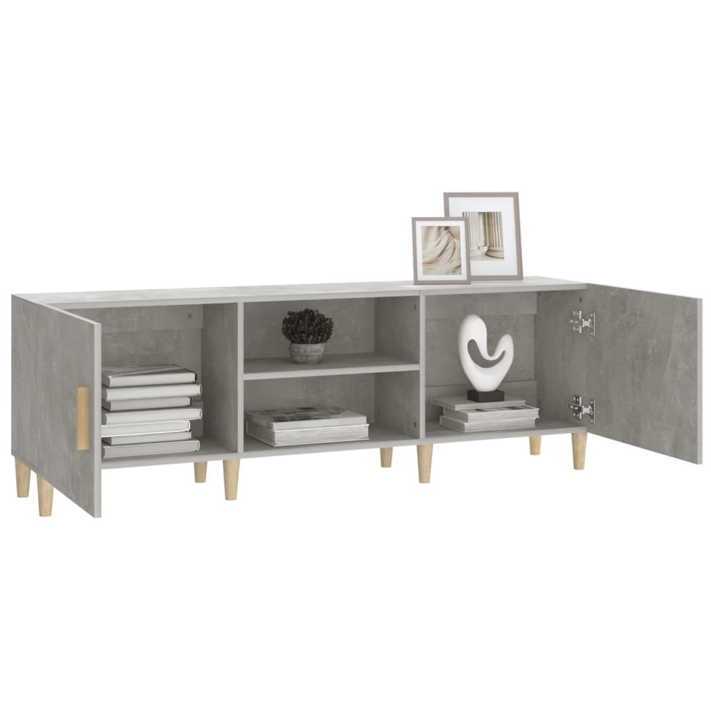 betonszürke szerelt fa TV-szekrény 150 x 30 x 50 cm