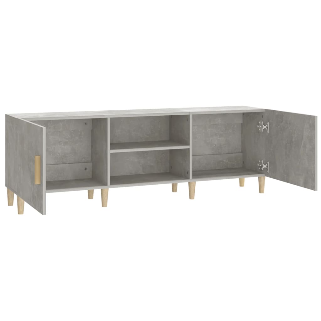 betonszürke szerelt fa TV-szekrény 150 x 30 x 50 cm