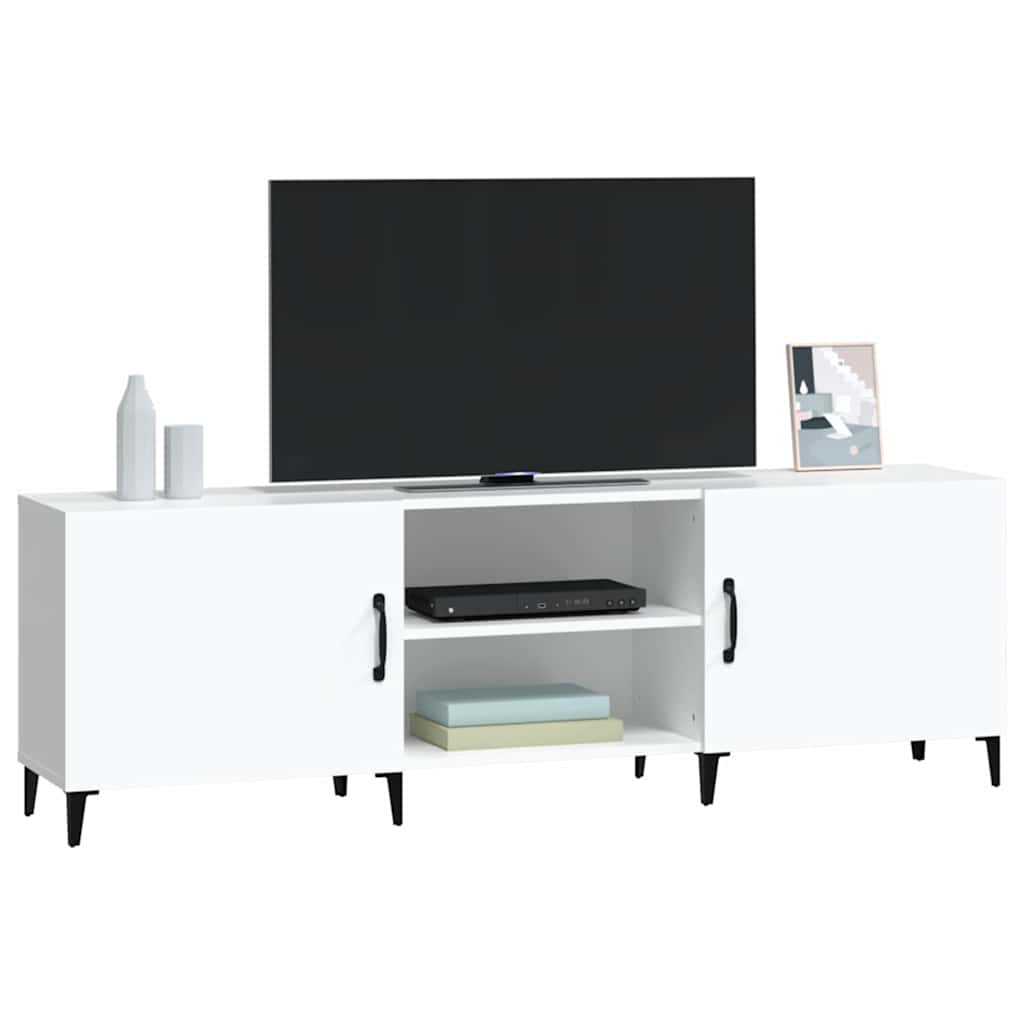 fehér szerelt fa TV-szekrény 150 x 30 x 50 cm