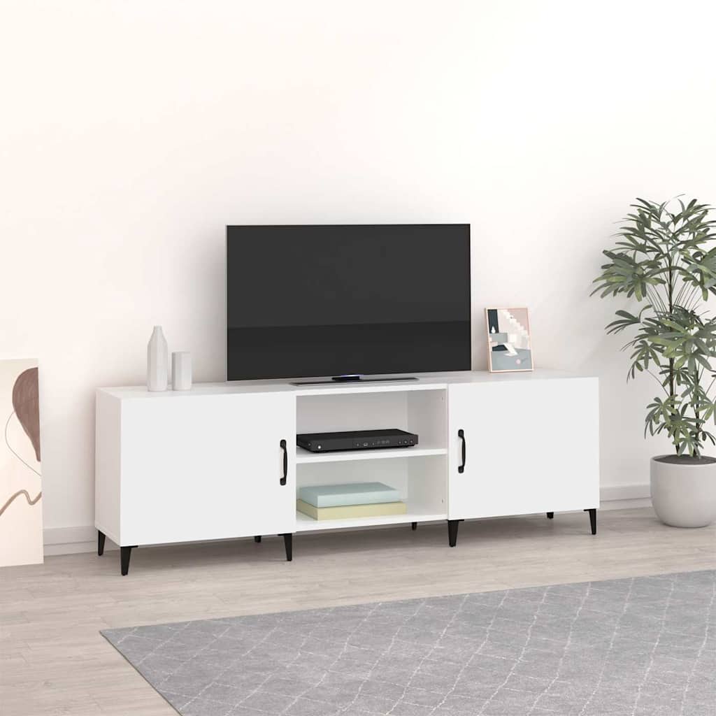 fehér szerelt fa TV-szekrény 150 x 30 x 50 cm