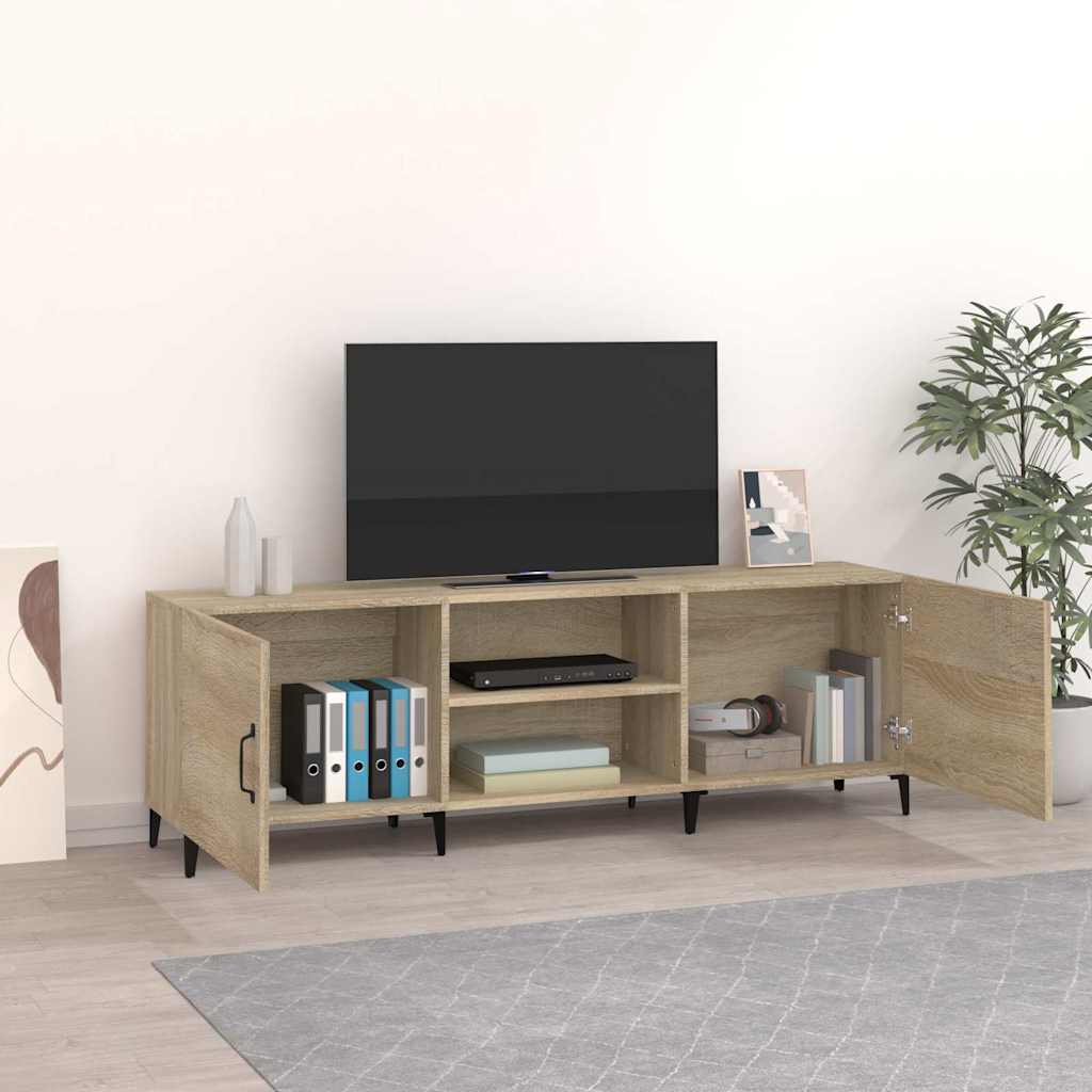 sonoma tölgy színű szerelt fa TV-szekrény 150 x 30 x 50 cm