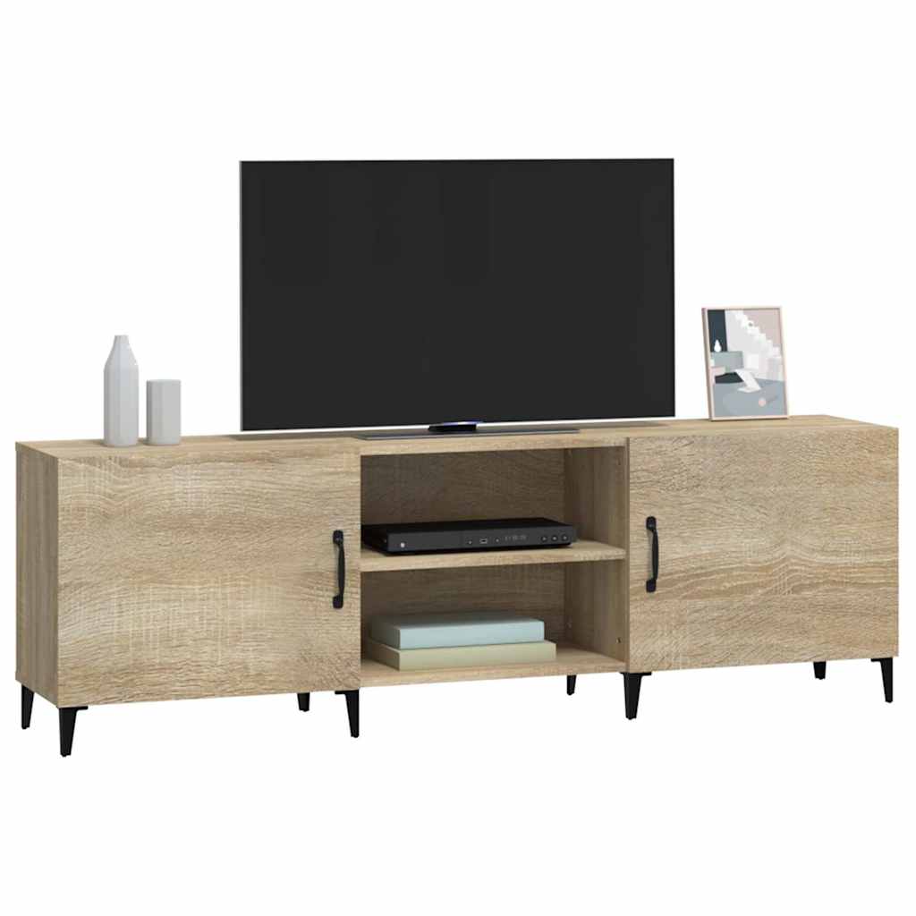 sonoma tölgy színű szerelt fa TV-szekrény 150 x 30 x 50 cm