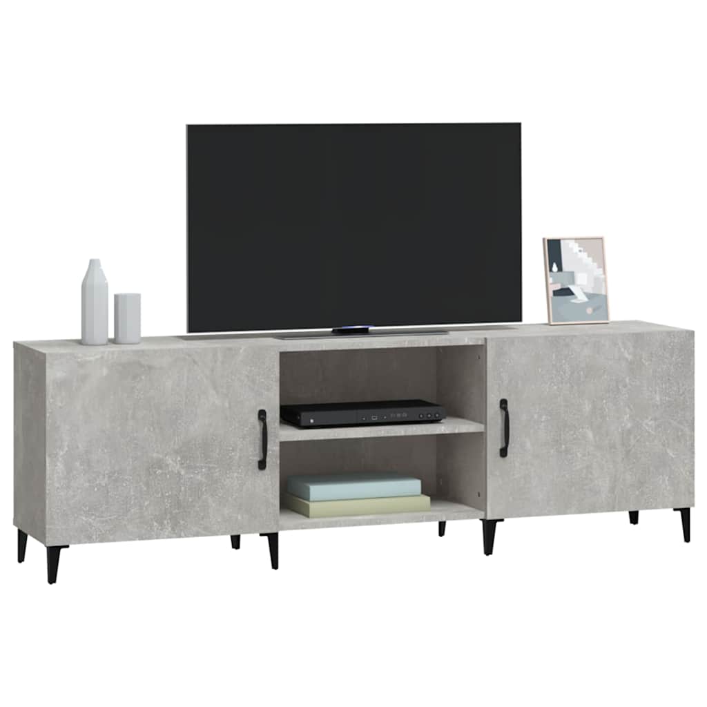 betonszürke szerelt fa TV-szekrény 150 x 30 x 50 cm