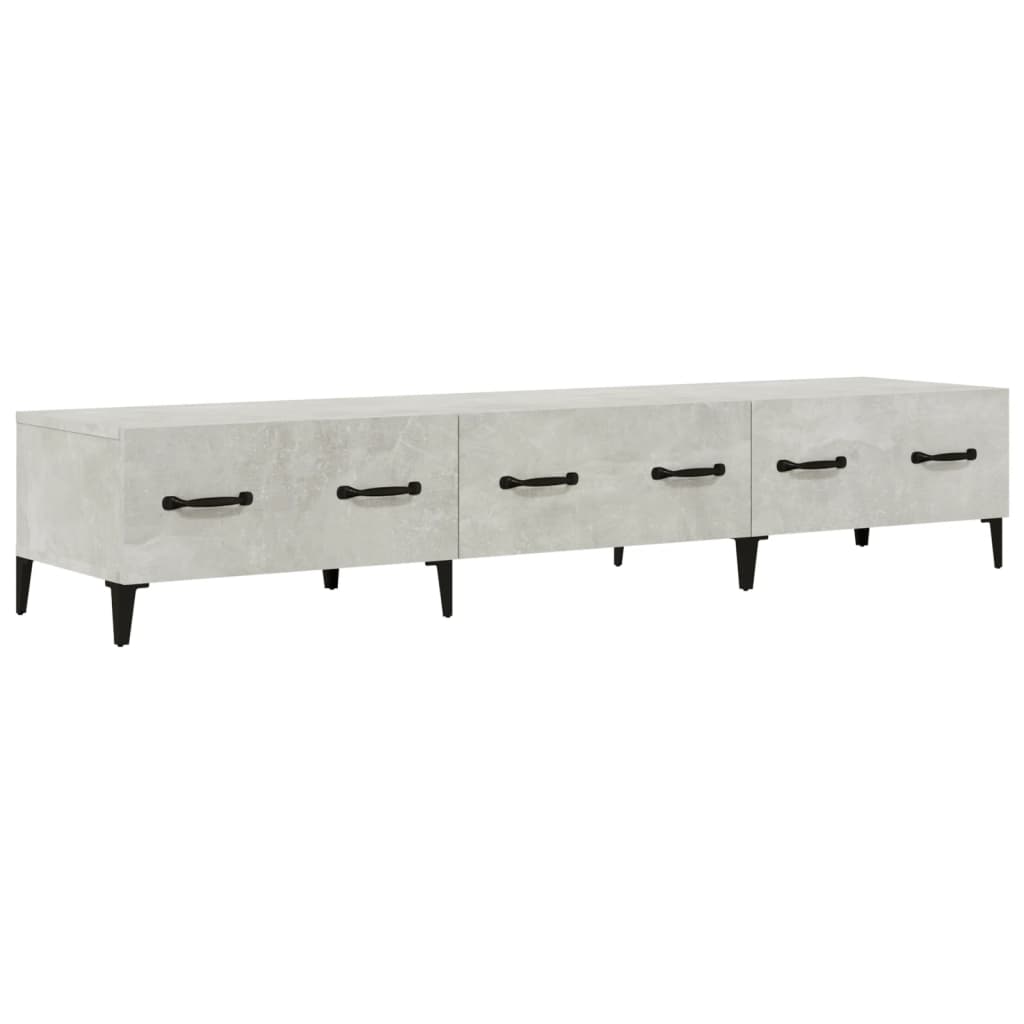 betonszürke szerelt fa TV-szekrény 150 x 34,5 x 30 cm