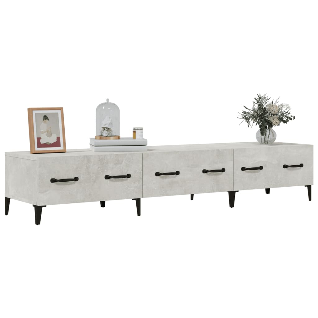 betonszürke szerelt fa TV-szekrény 150 x 34,5 x 30 cm