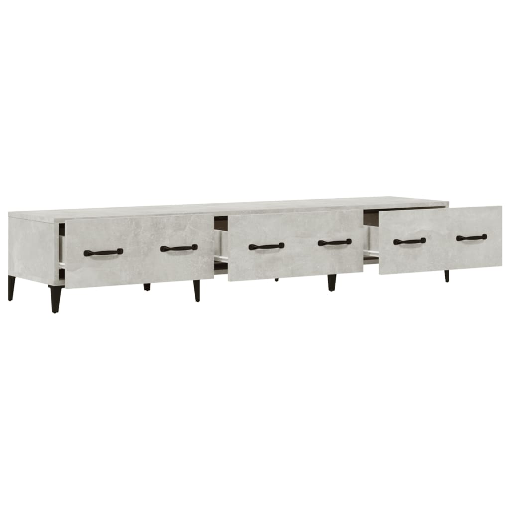 betonszürke szerelt fa TV-szekrény 150 x 34,5 x 30 cm