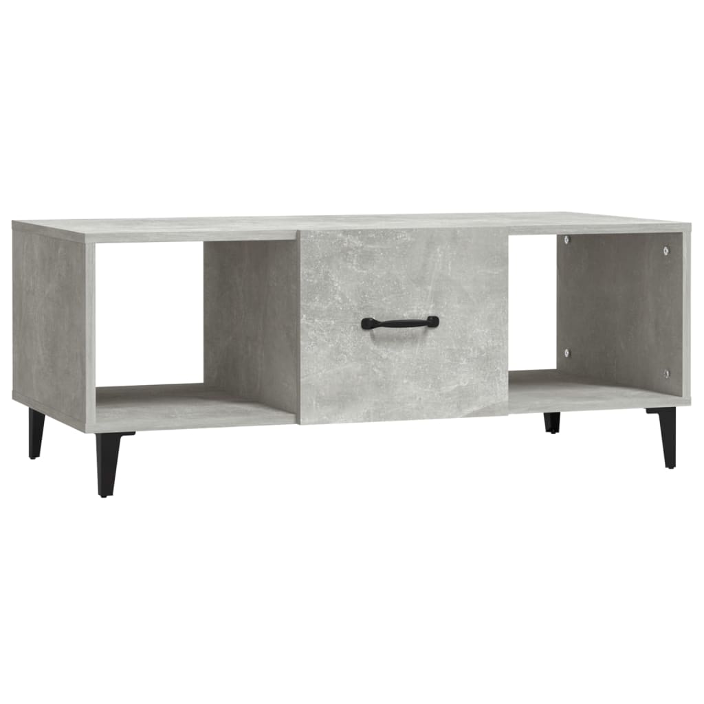 betonszürke szerelt fa dohányzóasztal 102 x 50 x 40 cm