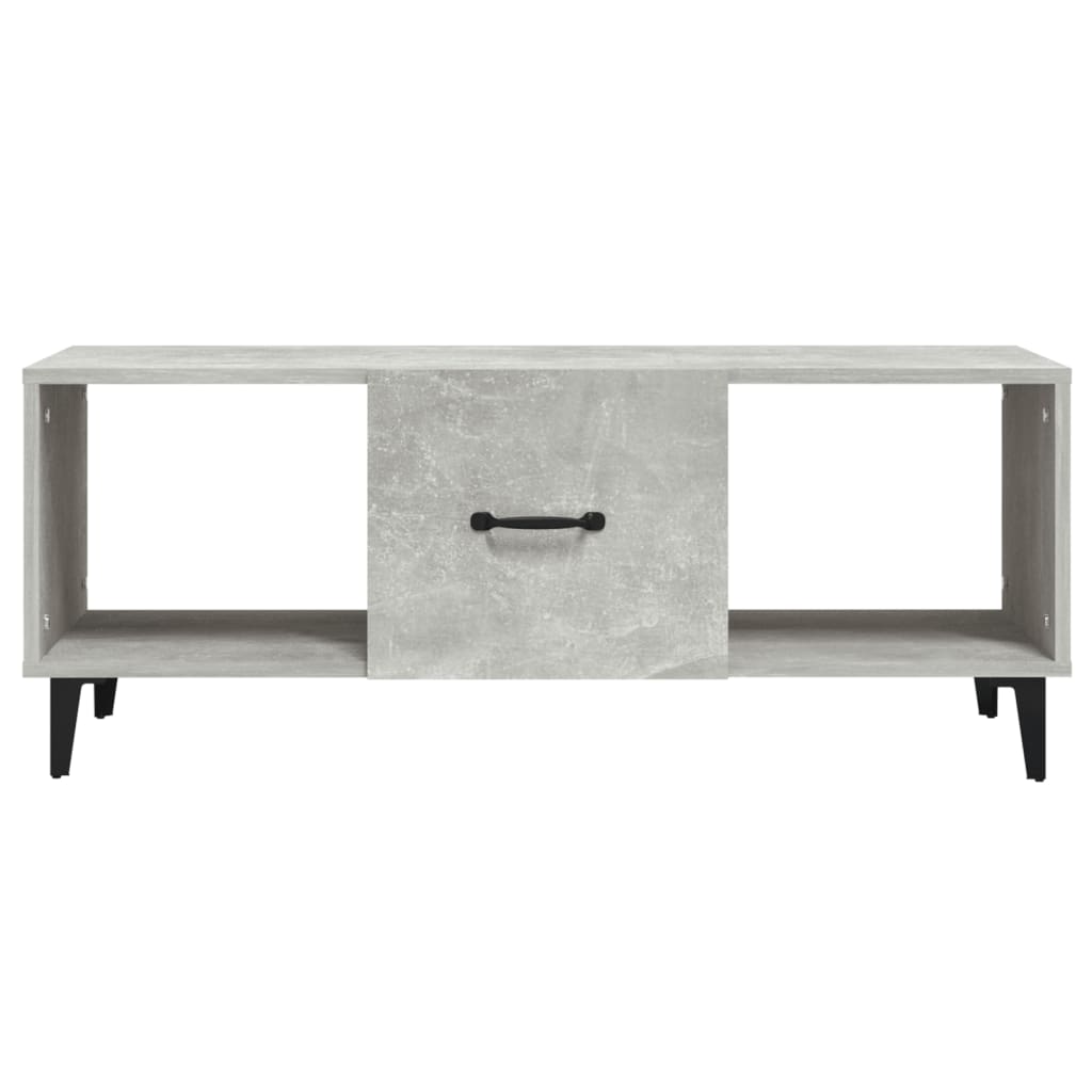 betonszürke szerelt fa dohányzóasztal 102 x 50 x 40 cm