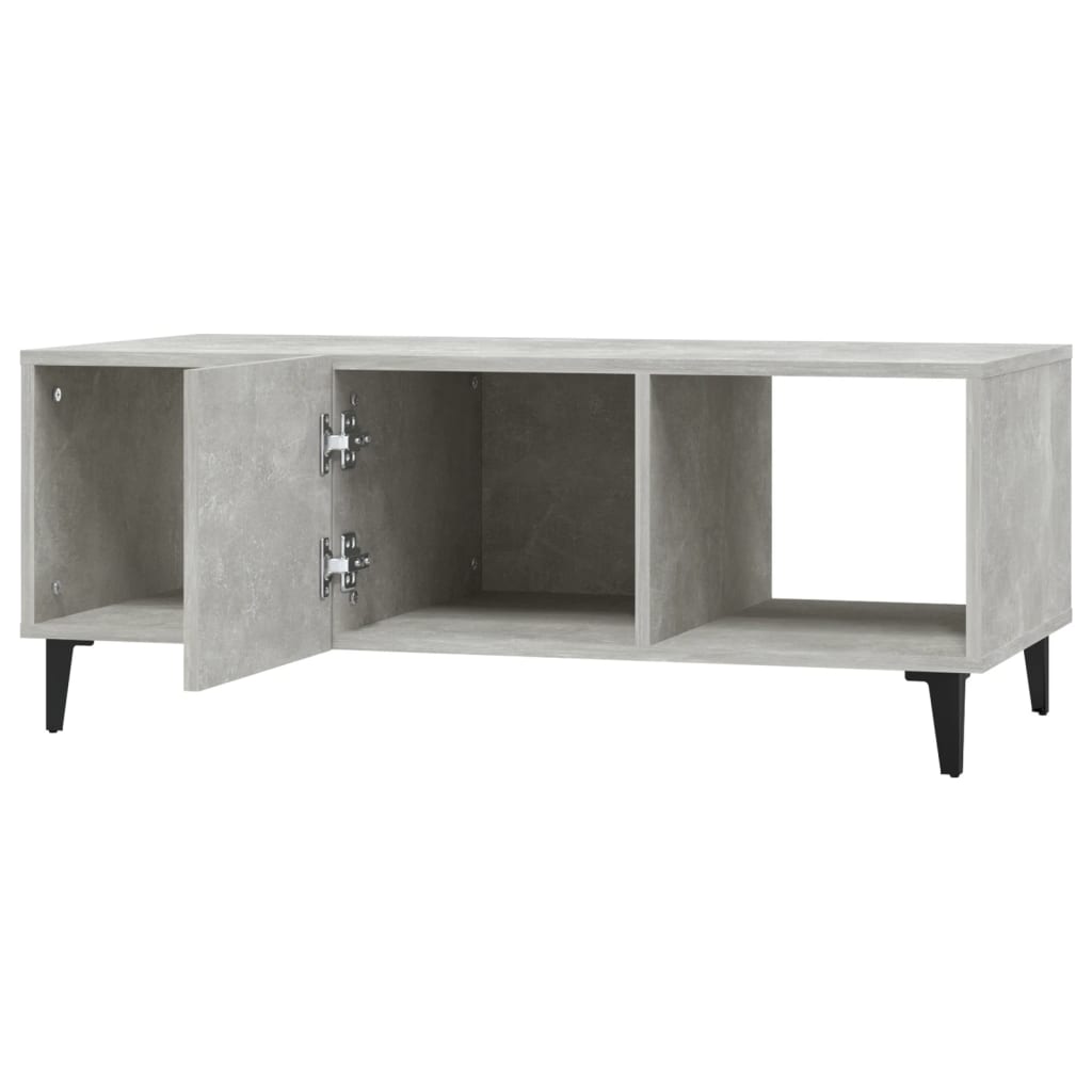 betonszürke szerelt fa dohányzóasztal 102 x 50 x 40 cm