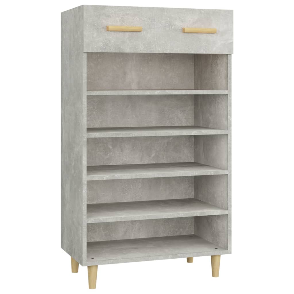 betonszürke szerelt fa cipőszekrény 60 x 35 x 105 cm