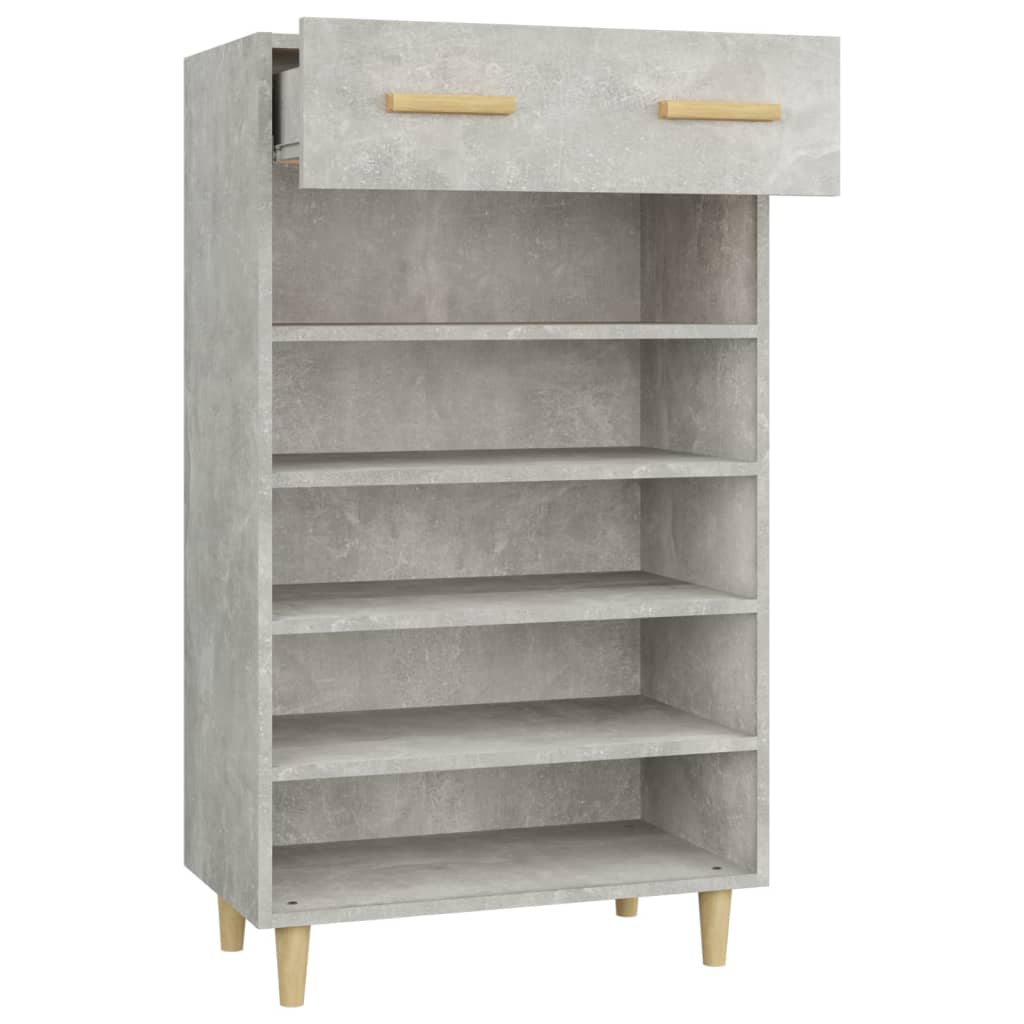 betonszürke szerelt fa cipőszekrény 60 x 35 x 105 cm