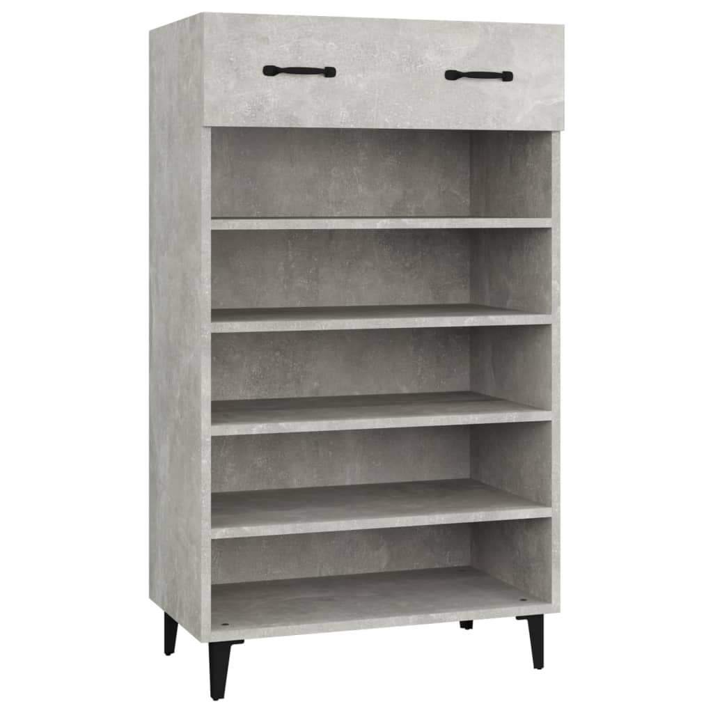 betonszürke szerelt fa cipőszekrény 60 x 35 x 105 cm