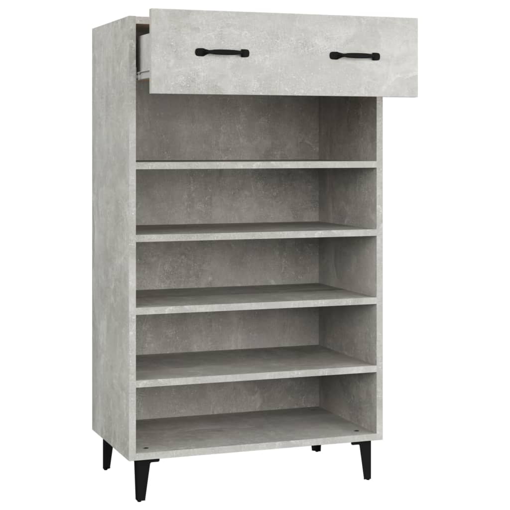 betonszürke szerelt fa cipőszekrény 60 x 35 x 105 cm