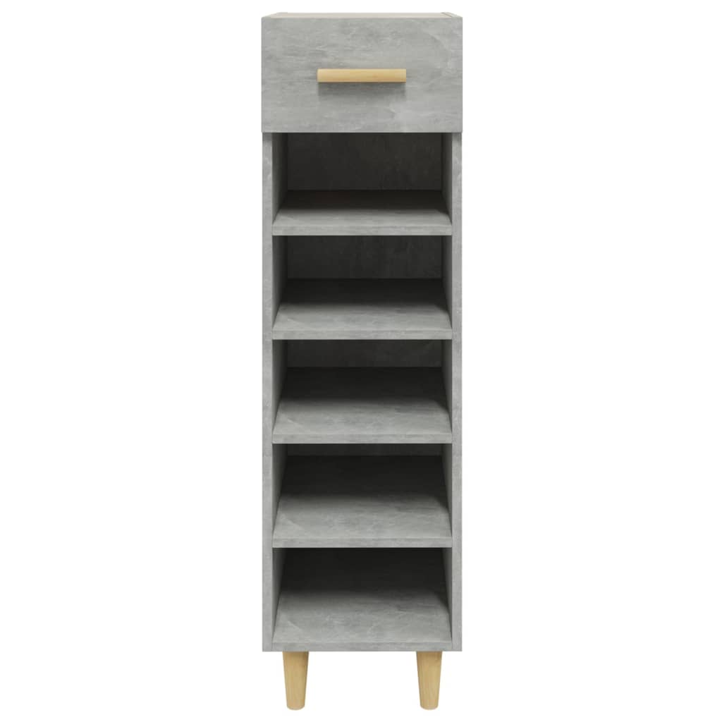 betonszürke szerelt fa cipősszekrény 30 x 35 x 105 cm