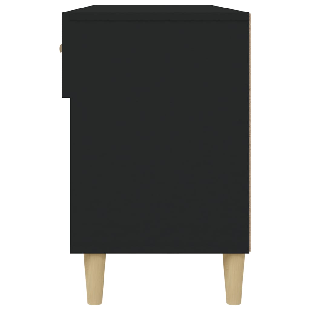 fekete szerelt fa cipősszekrény 102x35x55 cm
