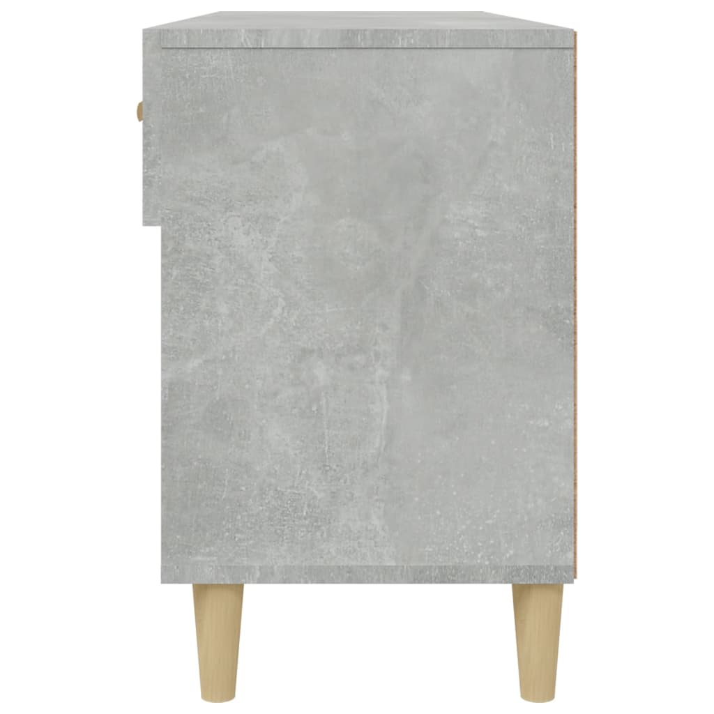 betonszürke szerelt fa cipőszekrény 102x35x55 cm