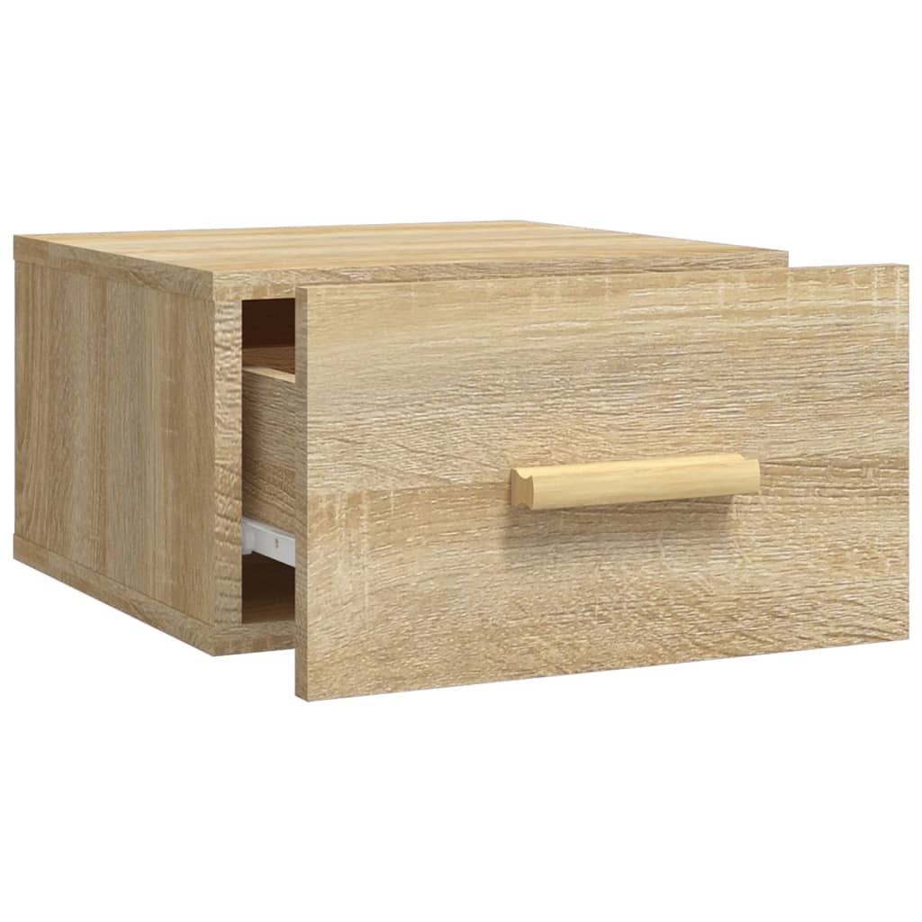 2 db sonoma tölgy falra szerelhető éjjeliszekrény 35x35x20 cm